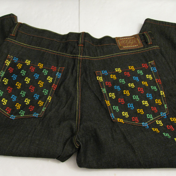 COOGI Dark WashMens Jeans 44x35 Embroidered